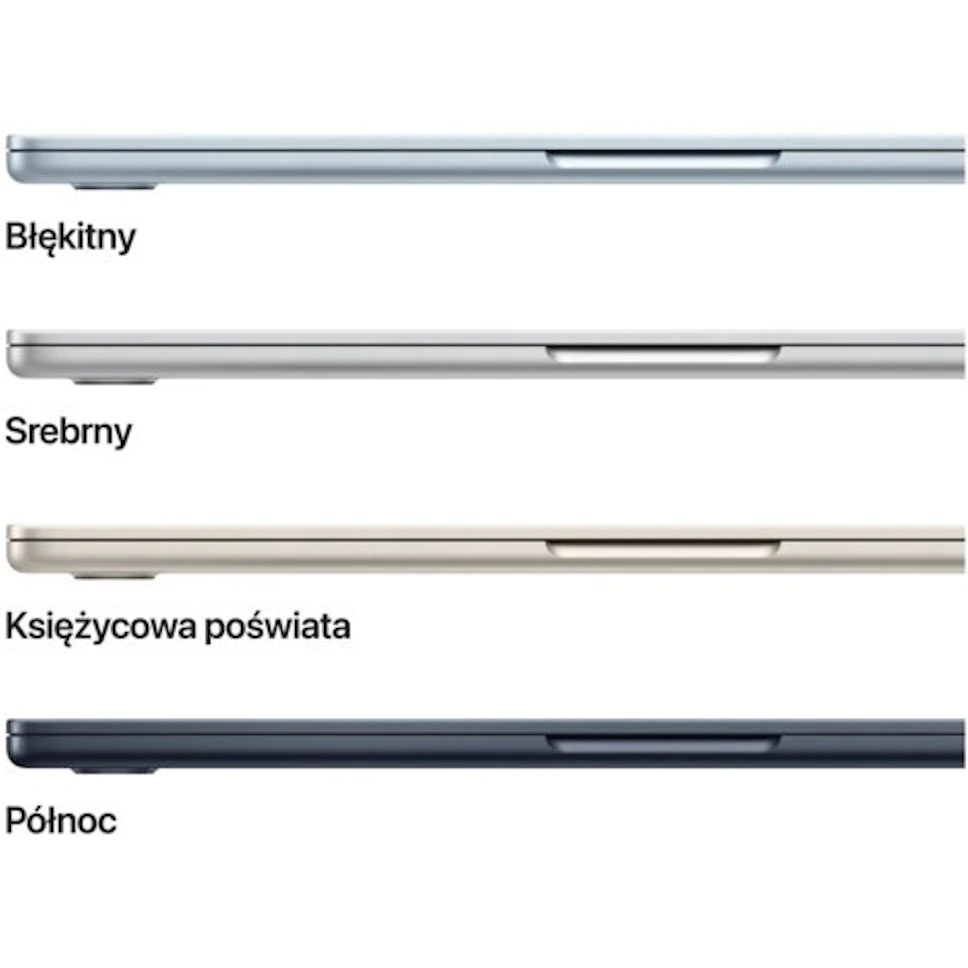 Laptop Apple MacBook Air 2026 15.3" Retina M5 24GB RAM 1TB SSD macOS Księżycowa poświata