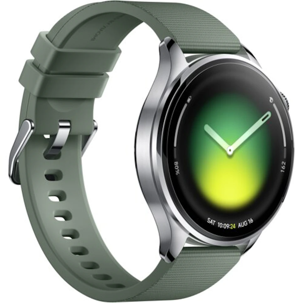Smartwatch XIAOMI Watch 5 srebrny z zielonym paskiem