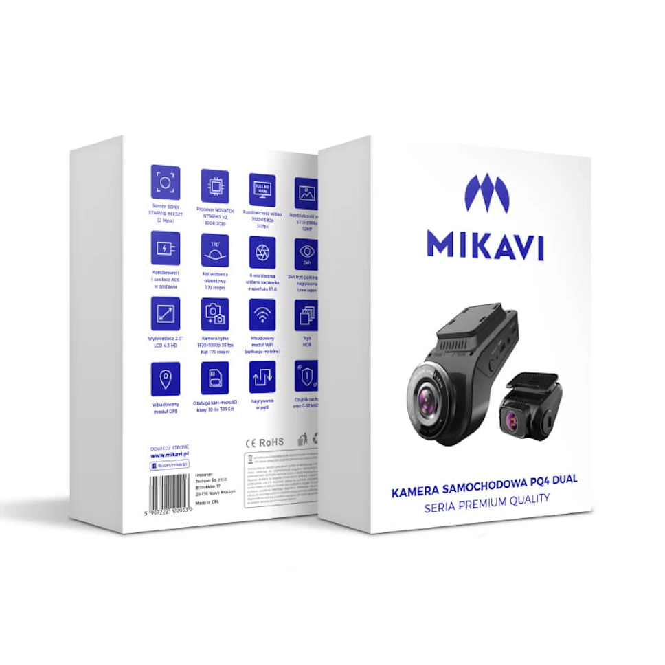 Wideorejestrator  samochodowy MIKAVI PQ4 Dual