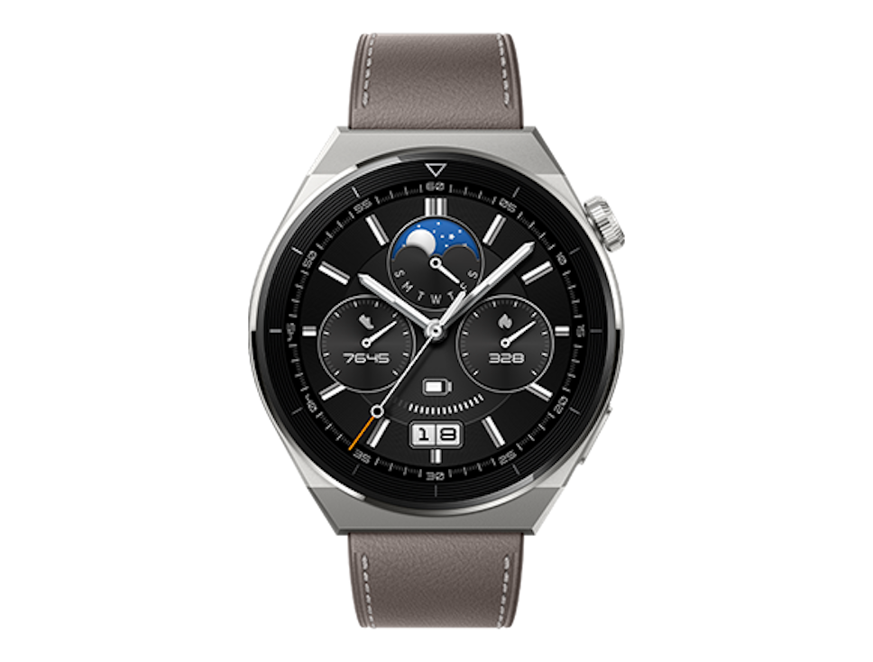 Zegarek Huawei Watch GT 3 Pro Classic 46mm Srebrno - brązowy Zegarek Huawei Watch GT 3 Pro Classic 46mm Srebrno - brązowy