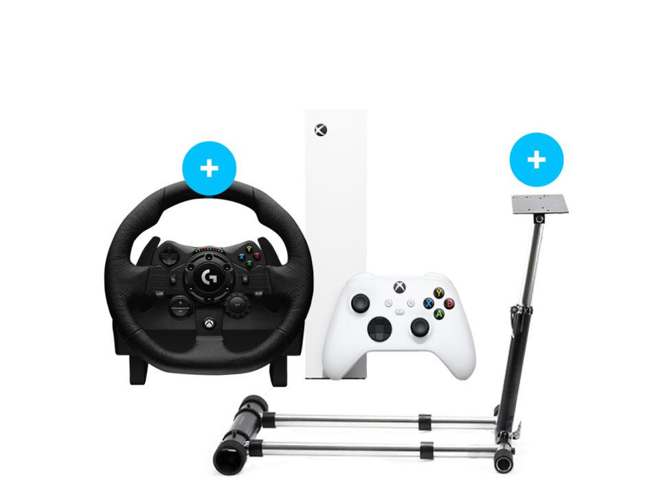 Zestaw Xbox Series S + Logitech G923 Xbox/PC + stojak do kierownicy Zestaw Xbox Series S + Logitech G923 Xbox/PC + stojak do kierownicy