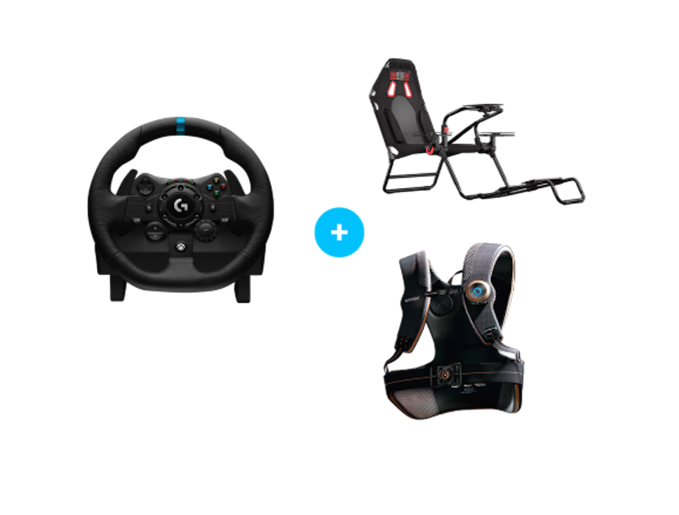 Zestaw Kierownica Logitech G923 + Kokpit + Kamizelka haptyczna Zestaw Kierownica Logitech G923 + Kokpit + Kamizelka haptyczna