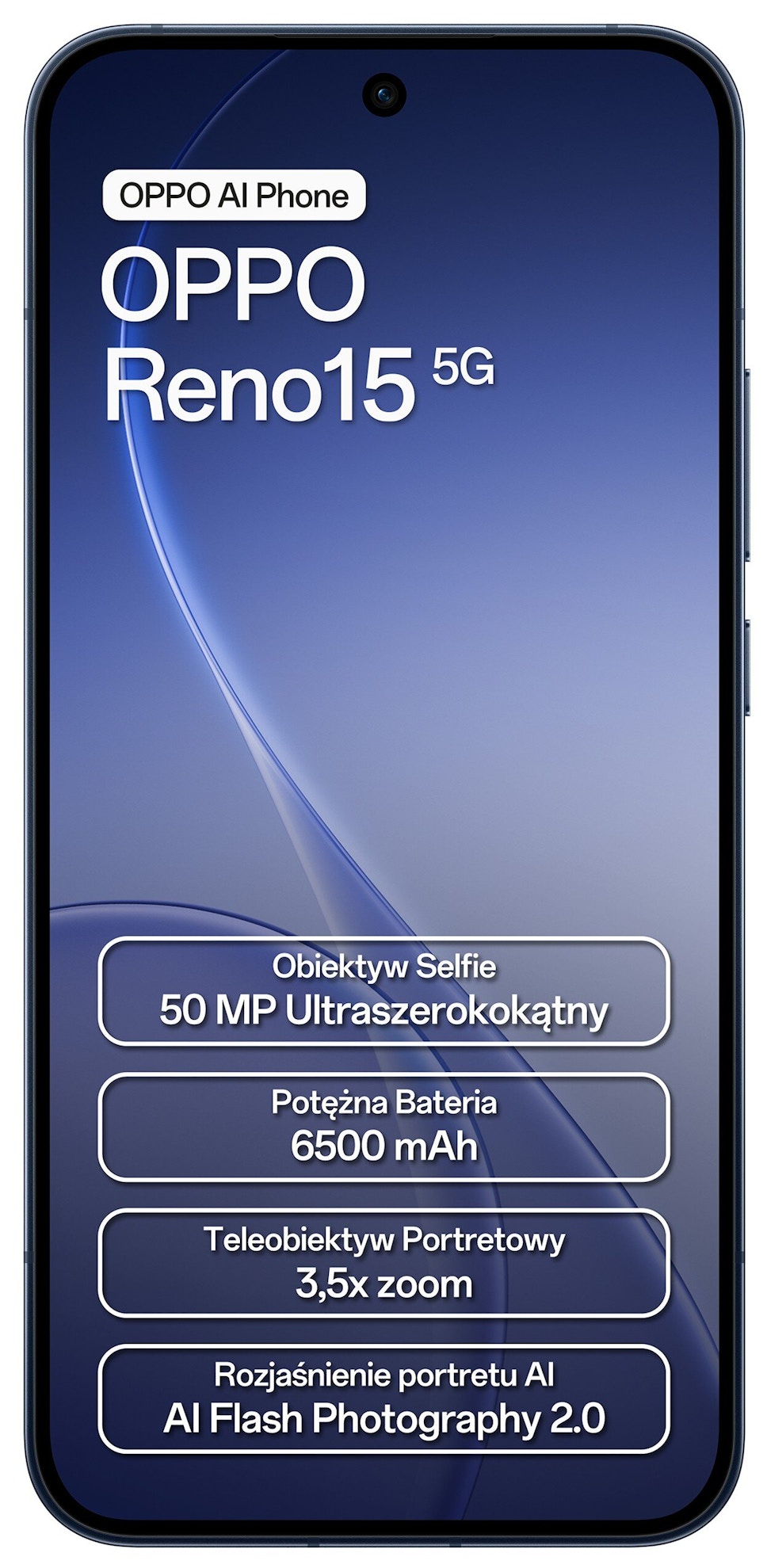 Smartfon OPPO Reno15 5G 8/512GB 6.59" 120Hz Granatowy