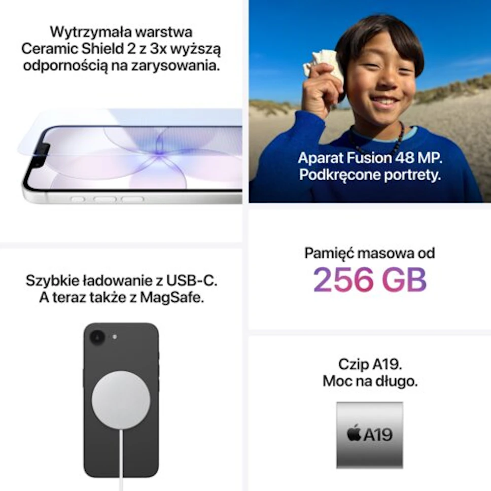 Smartfon Apple iPhone 17e 5G 512GB 6.1 Biały