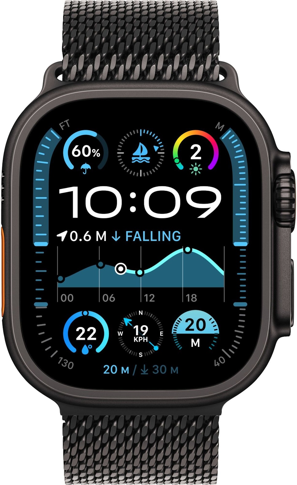 Apple Watch Ultra 2 GPS + Cellular 49mm Czarny z bransoletą mediolańską Apple Watch Ultra 2 GPS + Cellular 49mm Czarny z bransoletą mediolańską