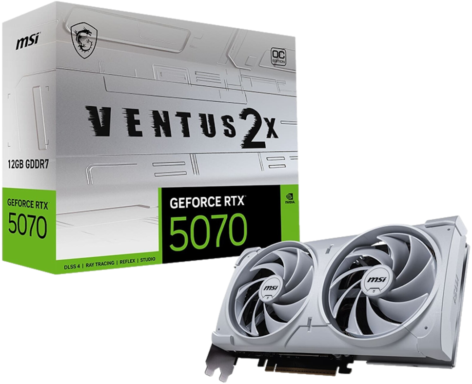 Karta graficzna MSI GeForce RTX 5070 Ventus 2X OC White 12GB Karta graficzna MSI GeForce RTX 5070 Ventus 2X OC White 12GB