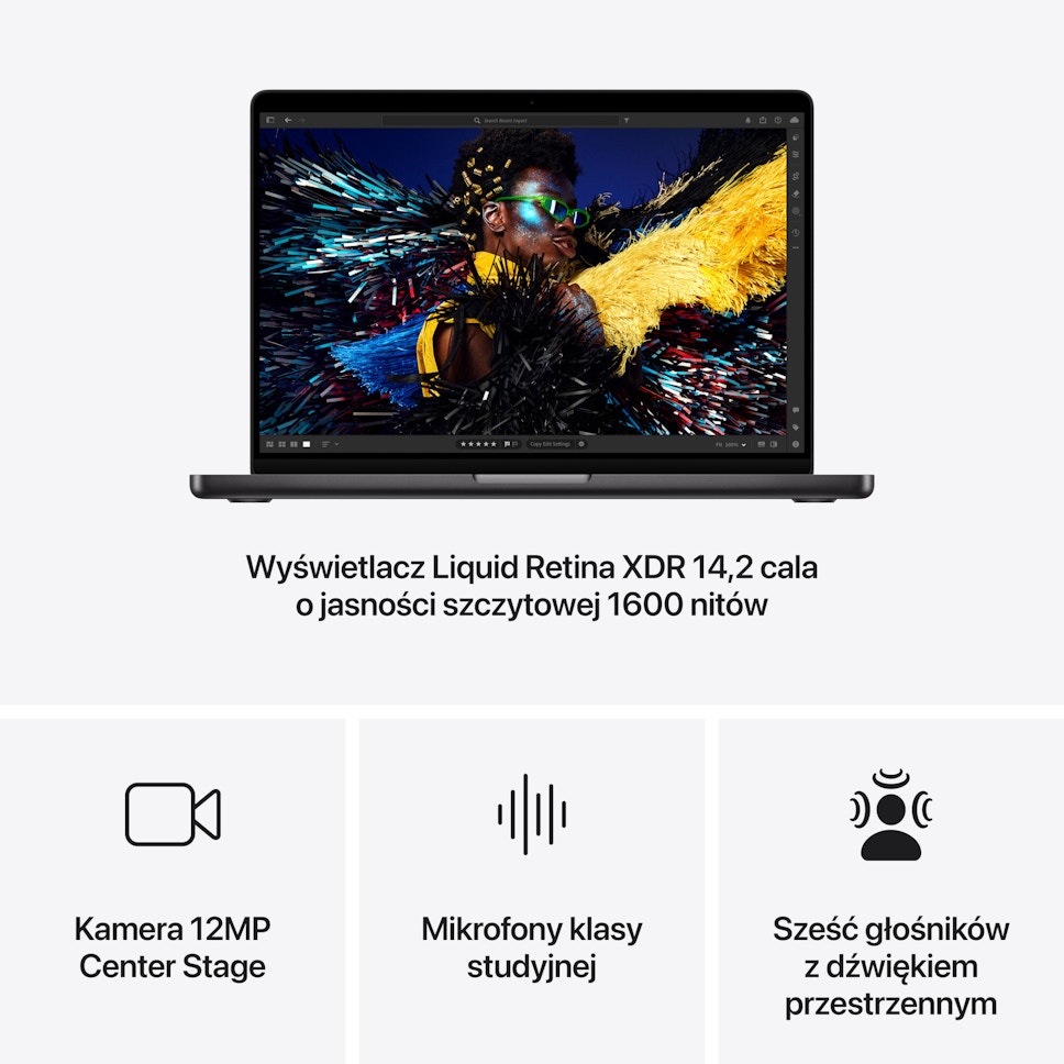 Laptop Apple MacBook Pro 14" M4 24GB RAM 1TB SSD Gwiezdna czerń