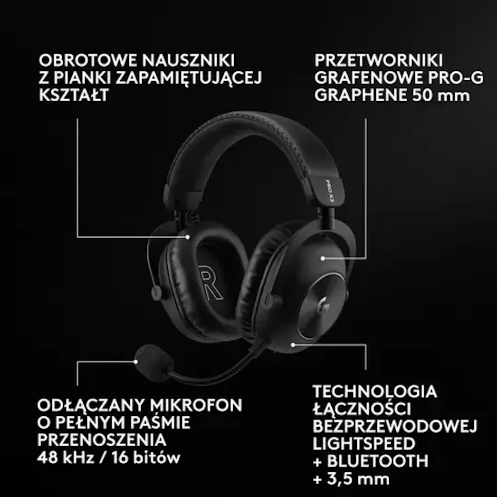 Słuchawki LOGITECH Pro X3 Lightspeed Czarny