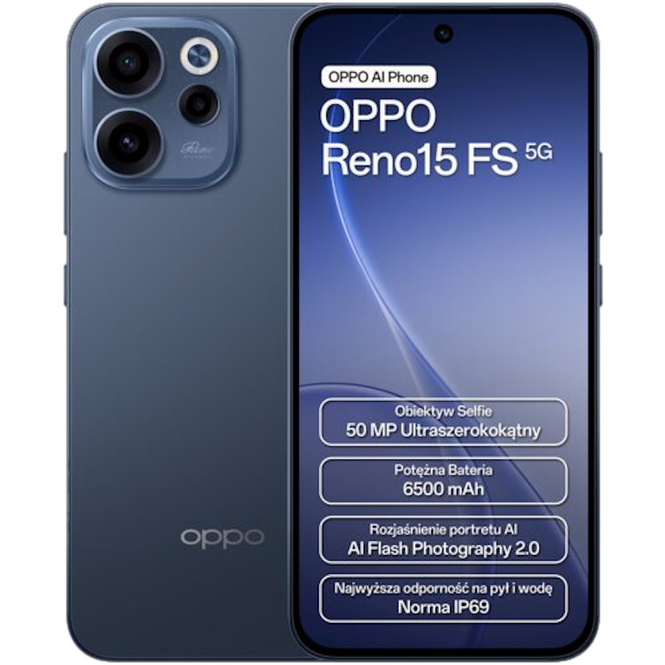 Smartfon OPPO Reno15 FS 5G 8/512GB 6.57" 120Hz Granatowy