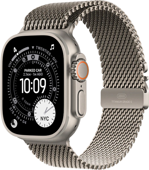 Apple Watch Ultra 3 49mm koperta tytanowa (naturalny) + bransoleta mediolańska rozmiar L