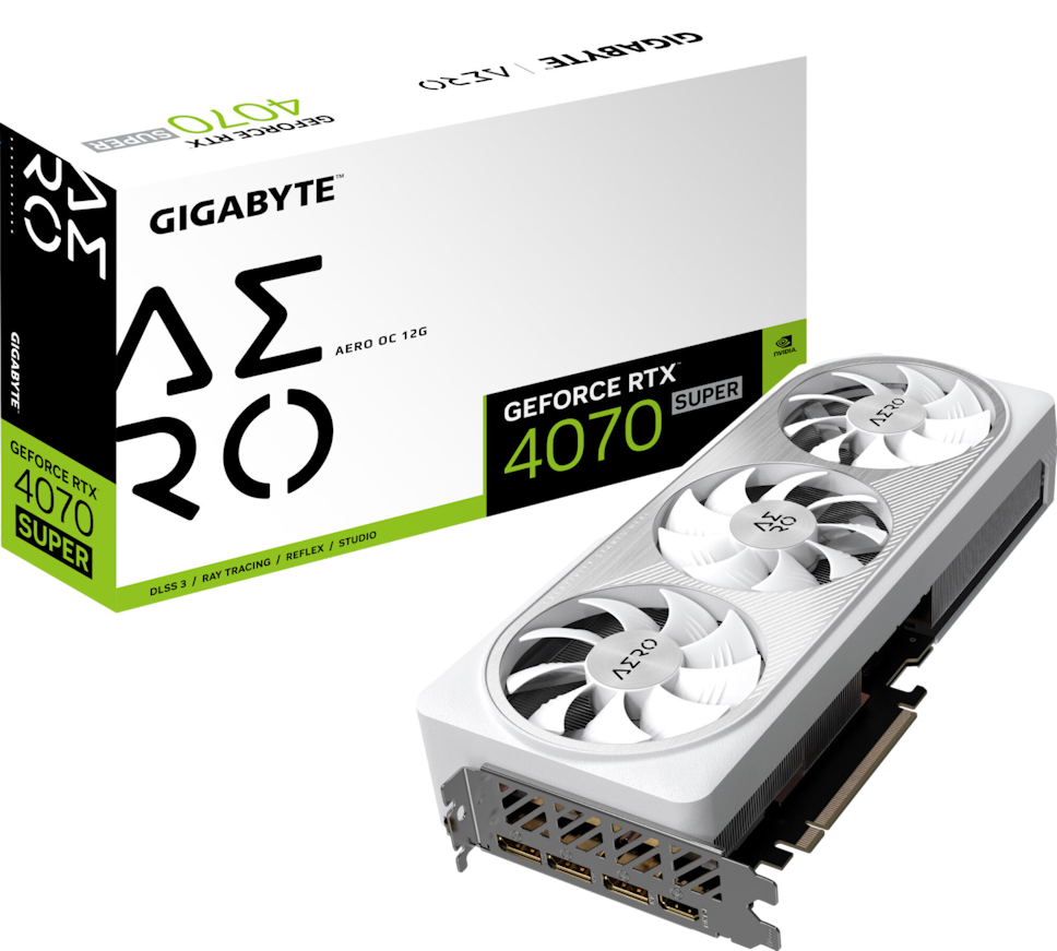 Karta graficzna Gigabyte GeForce RTX 4070 Super Aero OC 12GB DLSS 3 Karta graficzna Gigabyte GeForce RTX 4070 Super Aero OC 12GB DLSS 3