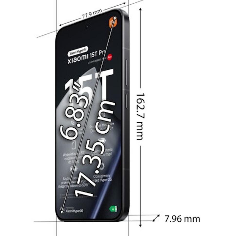 Smartfon XIAOMI 15T Pro 5G 12/512GB 6.83" 144Hz Czarny
