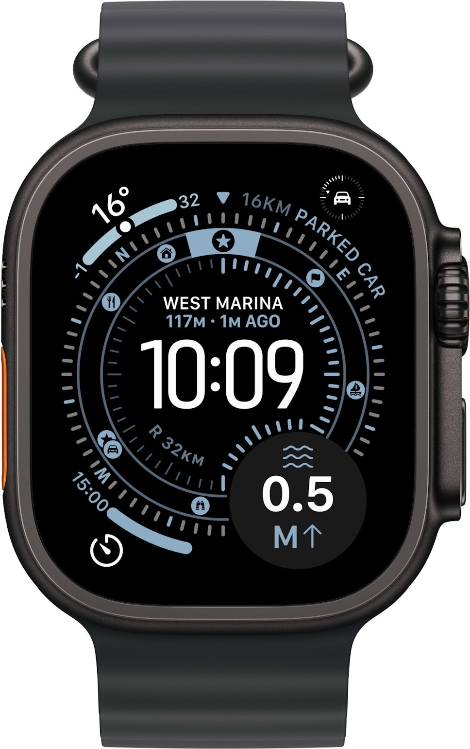 Apple Watch Ultra 3 49mm koperta tytanowa (Czarny) + pasek Ocean