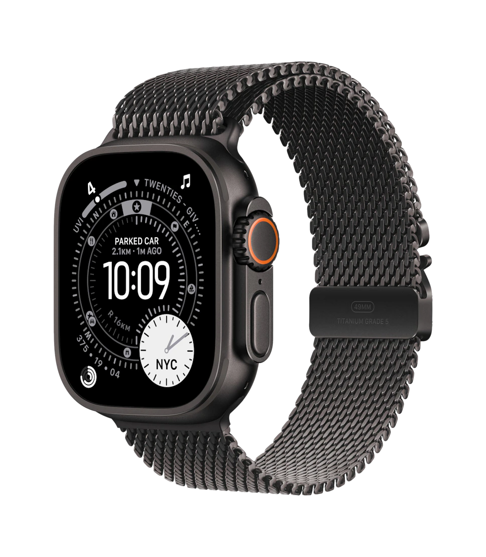 Apple Watch Ultra 3 49mm koperta tytanowa (czarny) + bransoleta mediolańska rozmiar L