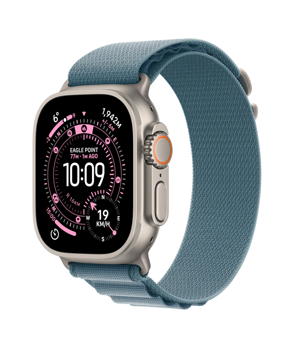 Apple Watch Ultra 3 49mm koperta tytanowa (naturalny) + pasek Alpine rozmiar L (jasnoniebieski)