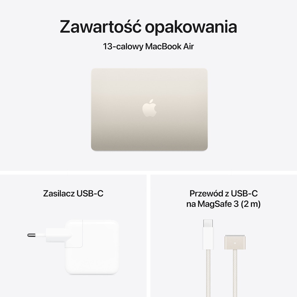 Laptop Apple MacBook Air 2025 13.6" Retina M4 16GB 512GB Księżycowa poświata Laptop Apple MacBook Air 2025 13.6" Retina M4 16GB 512GB Księżycowa poświata