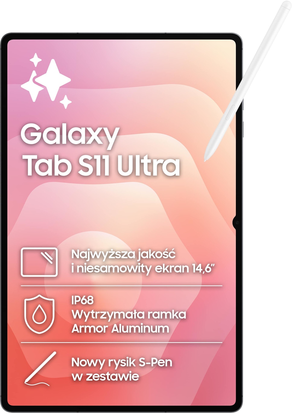 Tablet Samsung Galaxy Tab S11 Ultra 14.6" 12/256 GB Wi-Fi Szary + Rysik S Pen