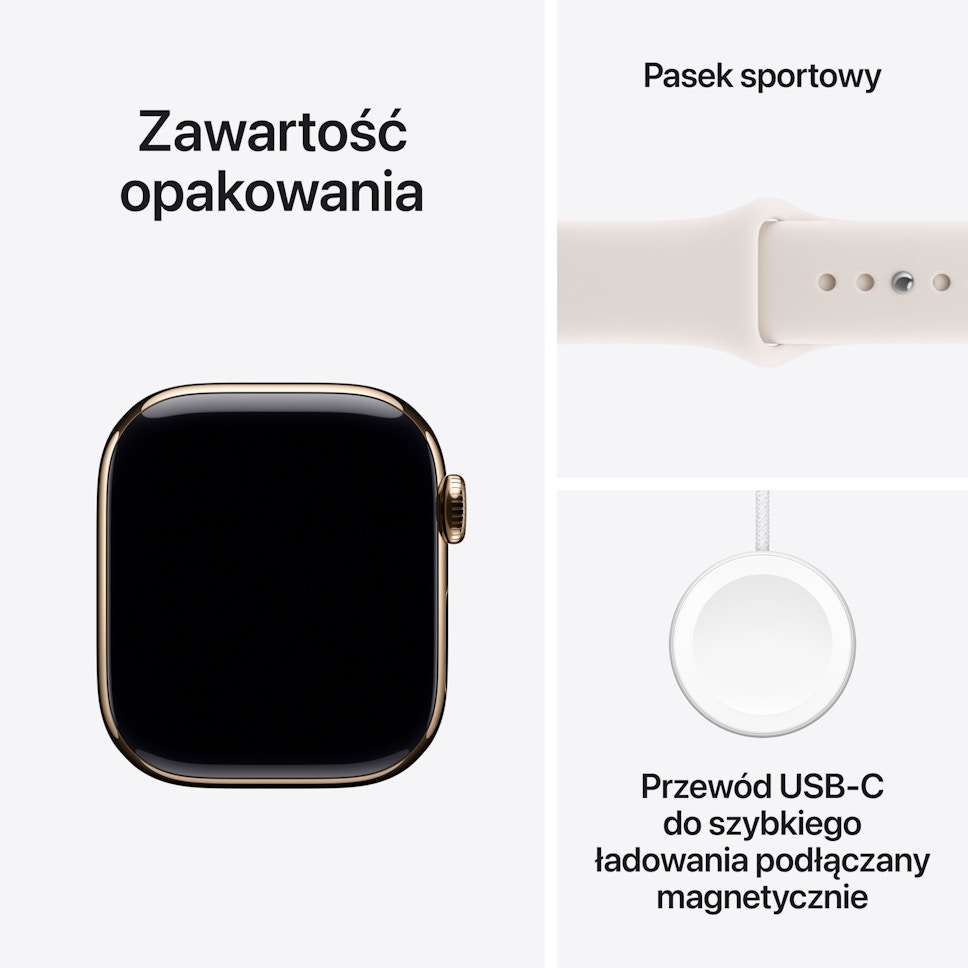 Apple Watch 11 GPS + Cellular 42mm Tytanowy Złoty 