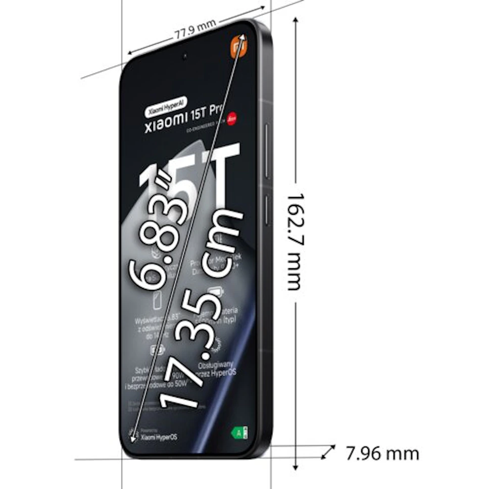 Smartfon XIAOMI 15T 5G 12/512GB 6.83" 120Hz Czarny