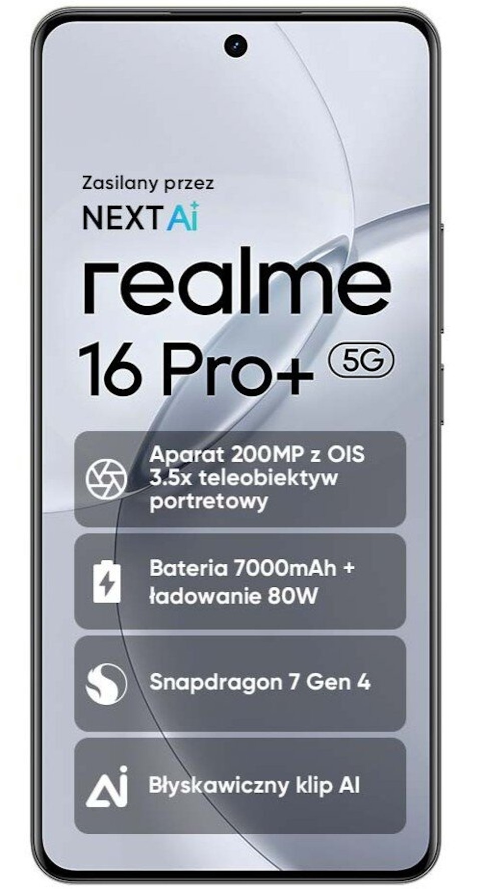 Smartfon realme 16 Pro+5G 8/256GB Szary