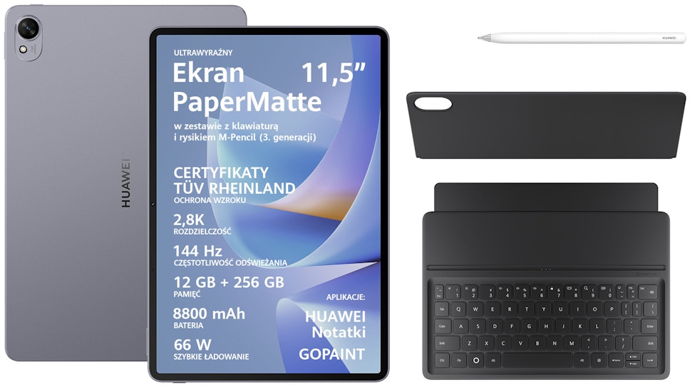 Tablet HUAWEI MatePad 11.5 S 12/256GB Wi-Fi Szary + Klawiatura + Rysik