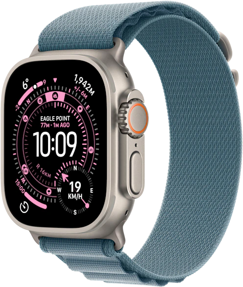 Apple Watch Ultra 3 49mm koperta tytanowa (naturalny) + pasek Alpine rozmiar L (jasnoniebieski)