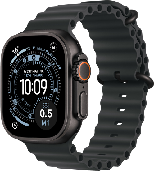 Apple Watch Ultra 3 49mm koperta tytanowa (Czarny) + pasek Ocean