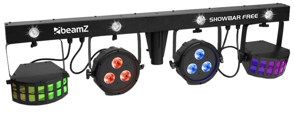 Zestaw oświetleniowy LED 2x Derby 2x Par Stroboskop BeamZ SHOWBAR