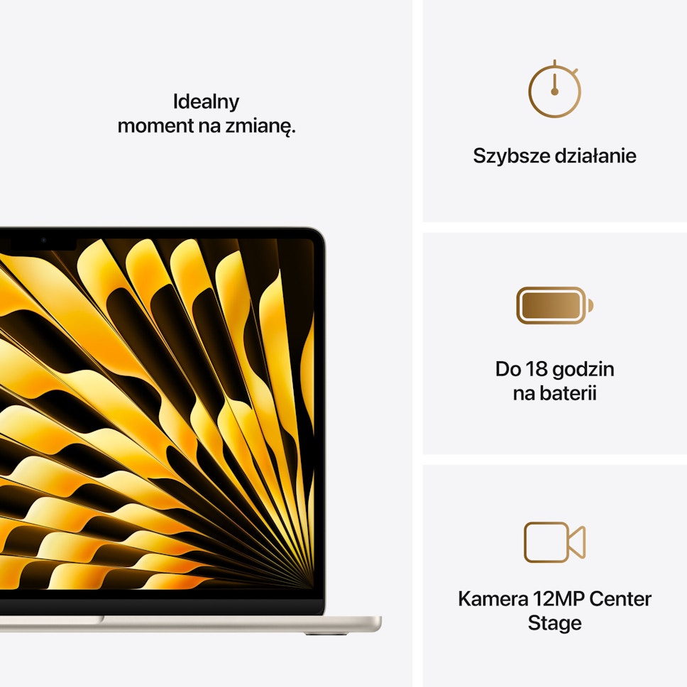 Laptop Apple MacBook Air 2025 13.6" Retina M4 16GB 512GB Księżycowa poświata