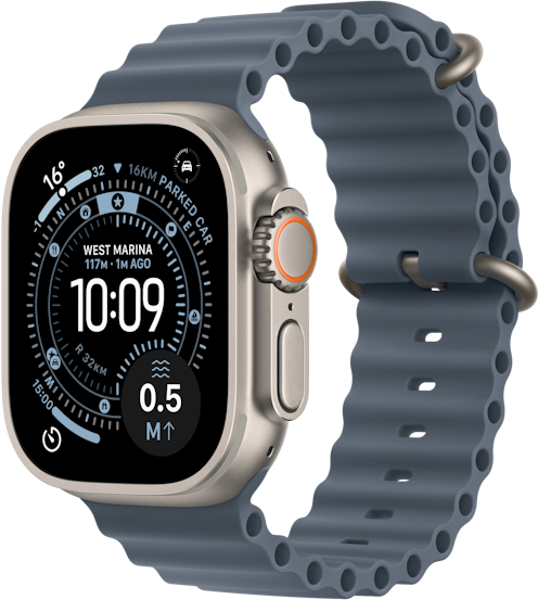 Apple Watch Ultra 3 49mm koperta tytanowa (Naturalny) + pasek Ocean